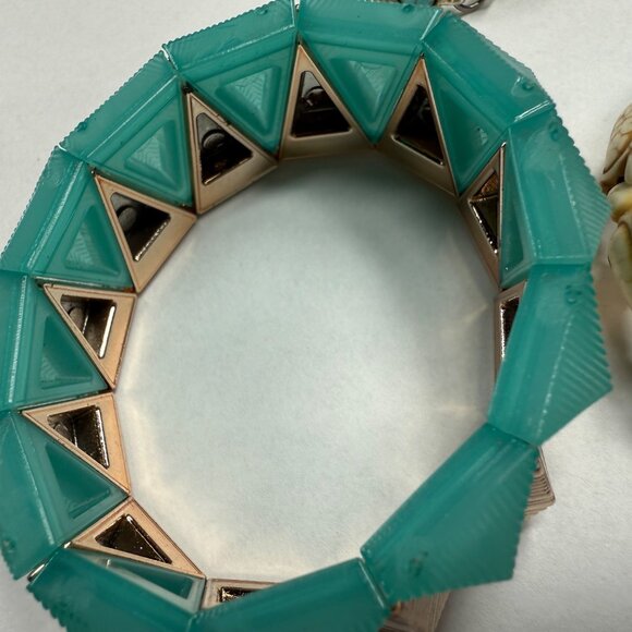 Set Of 3 Women Bracelets - Beaded Stretch Assortment Turtles Geometric Shapes - Picture 9 of 16